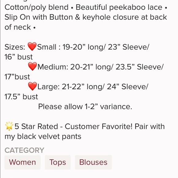 Gorgeous Lace RED top - Picture 6 of 6